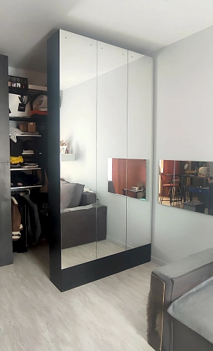 Прямоугольные зеркала на двери шкафа